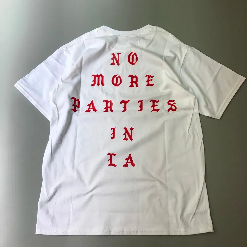 Color: black, Size: XXL - 2023 New Hip Hop T-shirt Kanye West I feel Like Paul 100% Cotton tshirts NO MORE PARTIES IN LA T SHIRTS Men Women Tee Tops