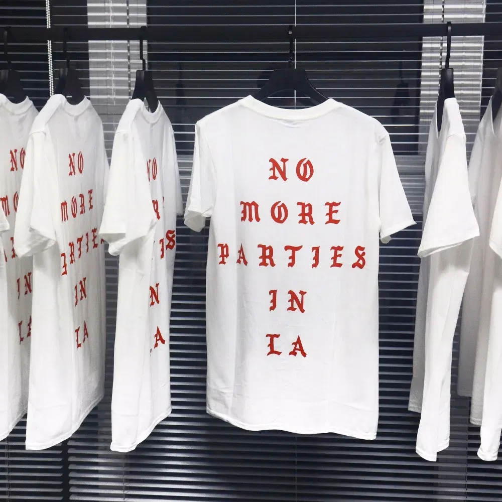 Color: black, Size: XXL - 2023 New Hip Hop T-shirt Kanye West I feel Like Paul 100% Cotton tshirts NO MORE PARTIES IN LA T SHIRTS Men Women Tee Tops