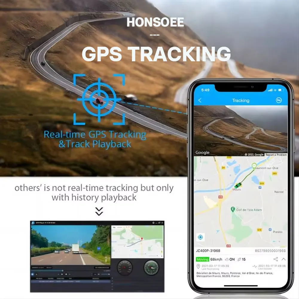 Honsoee HU800 Car DVR Dash Cam 4G Hidden Rearview Mirror 1080P WiFi Dashcam Dual Lens APP GPS Video Recording Two Dash Camera