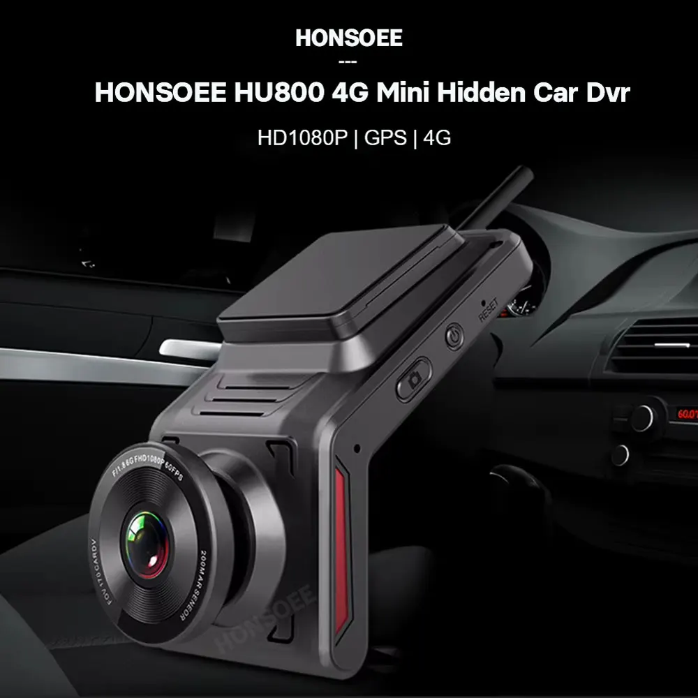 Honsoee HU800 Car DVR Dash Cam 4G Hidden Rearview Mirror 1080P WiFi Dashcam Dual Lens APP GPS Video Recording Two Dash Camera