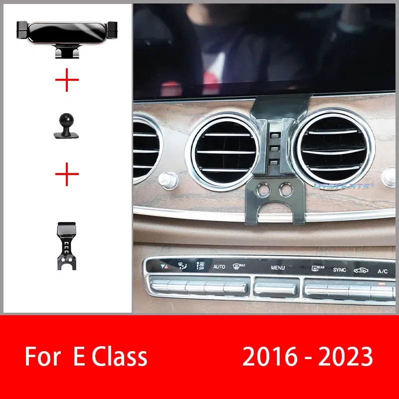 Color Name: Orange - Car Phone Holder Mobile Mount Stand For Mercedes Benz W212 W213 E Class 2010-2022 Adjustable GPS Special Navigation Bracket