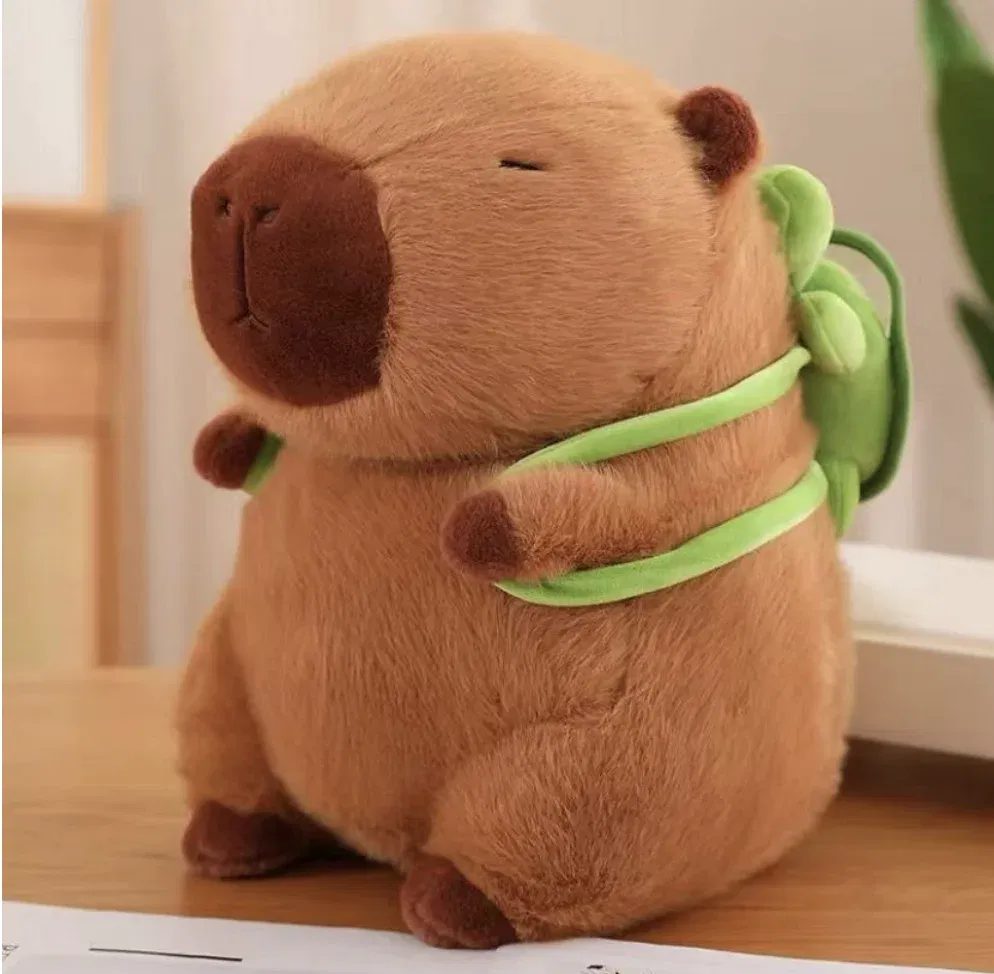 Color: CRIMSON - 23cm Capybara Plush Simulation Capibara Anime Fluffty Toy Cute Doll Stuffed Animals Soft Doll Plush Christmas Thanksgiving Gift