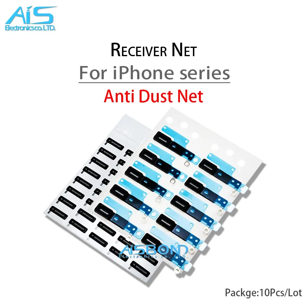 Color: Transparent - 10Pcs/Lot Earpiece Speaker Mesh Double Ear Tape For iPhone 6 6S Plus 5S 7 7Plus 8 8Plus Anti Dust Adhesive Sticker Receiver Net