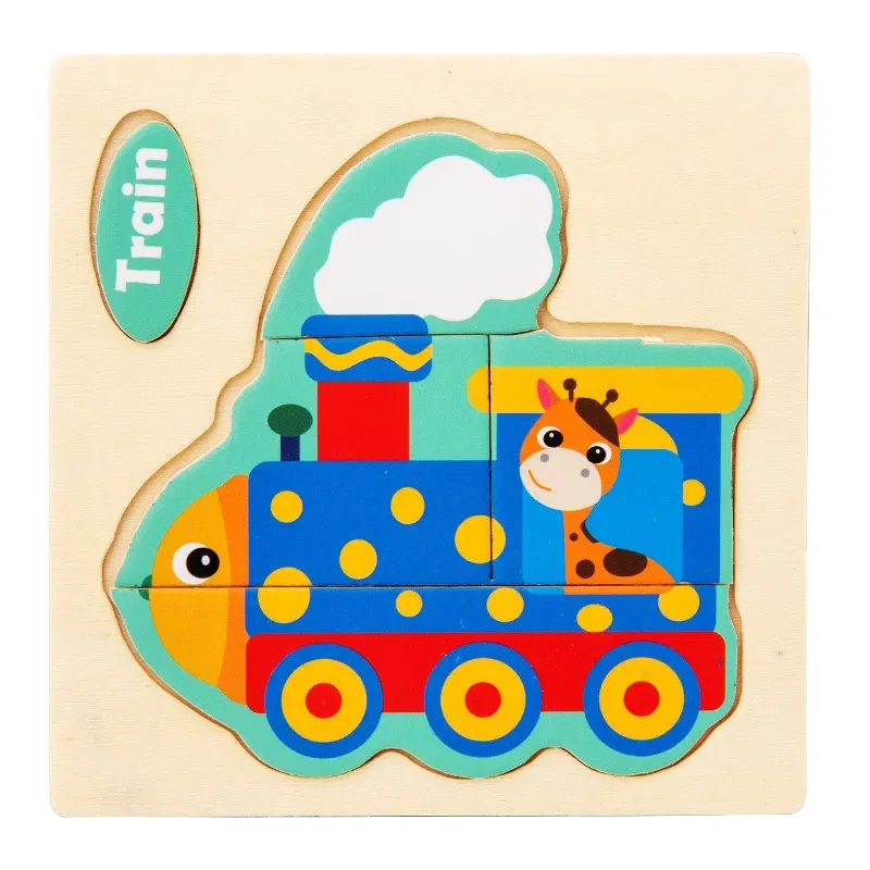 Color: Chocolate, Ships From: CHINA - Wooden Puzzle Jigsaw Toys For Children Wood 3d Cartoon Animal Puzzles Intelligence Kids Early Educational Toys for Children