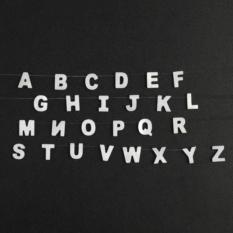 Color: Red - Trend DIY Handmade Vertical Capital Letter Pendant Beads Jewelry Making Accessories Necklace Bracelet Letras Materiales