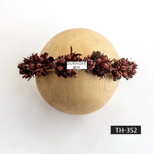 Color: Burgundy - Baby Headband Newborn Photography Flower Headbands Baby Photo Infant Headwear