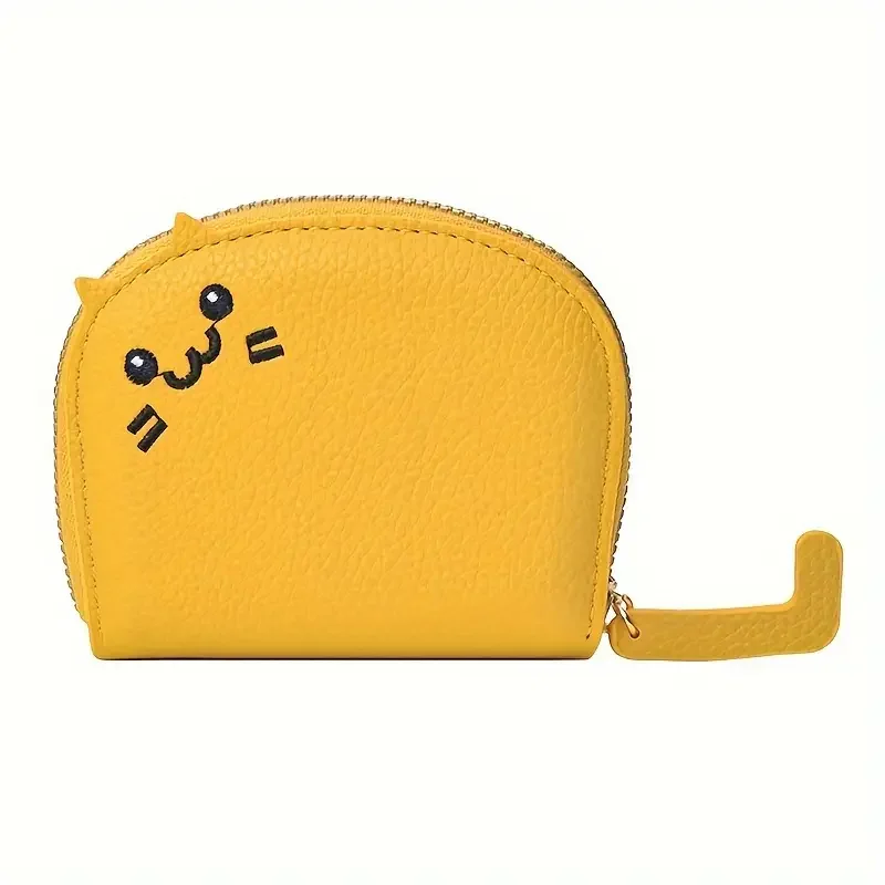 Color: Black&Red - Cartoon Cat shaped design Wallet Women's Multi-card slots Holder Cute Fashion Faux Leather Coin Purse Creative ID Card Holder
