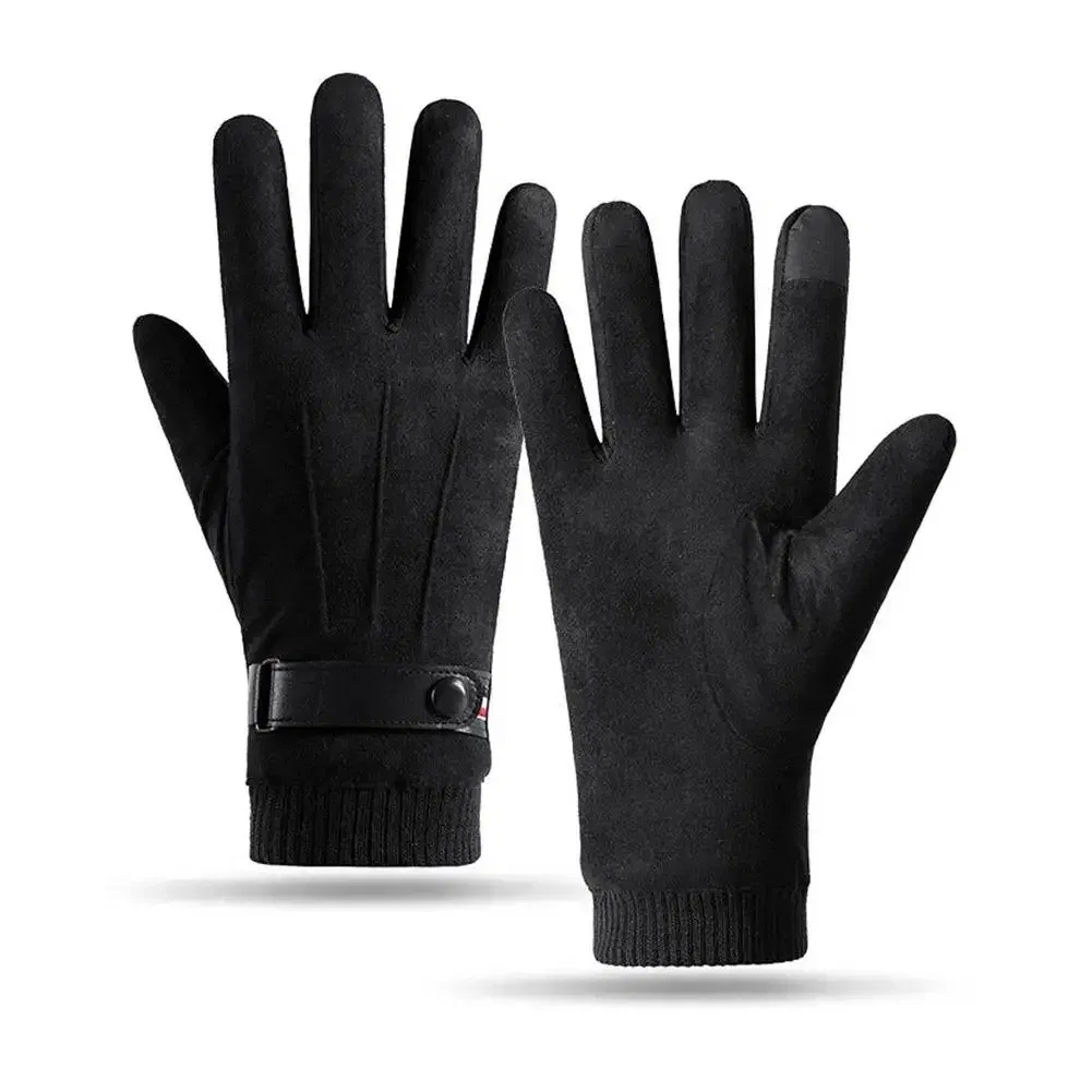 Color: WHITE - Men's Winter rп?µр?‡?°?‚ки Suede Warm Split Military Finger Gloves Outdoor Riding Ski Fishing Male Touch-Screen Mittens
