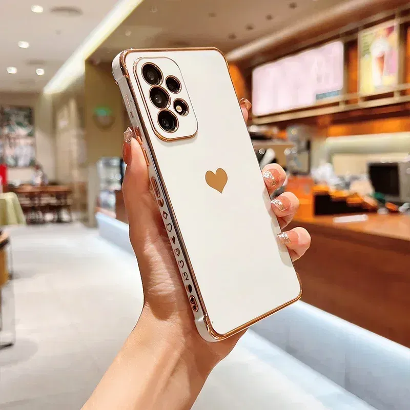 Color: MULTI, Compatible-Phone Models: For iPhone 16 Pro Max, Ships From: CHINA - Electroplating Side Love Heart Phone Case For Samsung Galaxy S25 Ultra S24 S23 S22 A16 A55 Protect Lens Shockproof Back Cover
