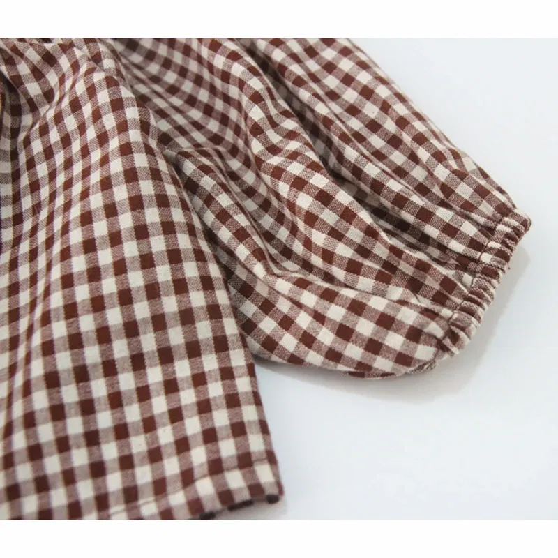 Color: CRIMSON, Kid Size: 6M - Infant Baby Boys Girls Clothes Set Spring Autumn Kids Baby Boys Girls Long Sleeve Grid T-shirt + Shorts 2pcs Toddler Clothes