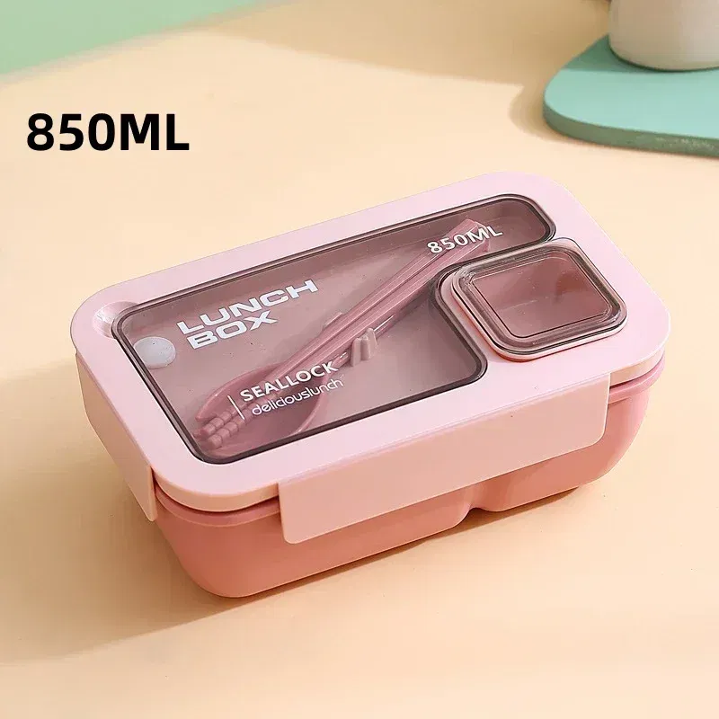 Color: Orange - Portable Lunch Box Lunch Bags for Children School Office Bento Box with Tableware Thermal Bag Complete Kit Microwavable Heating