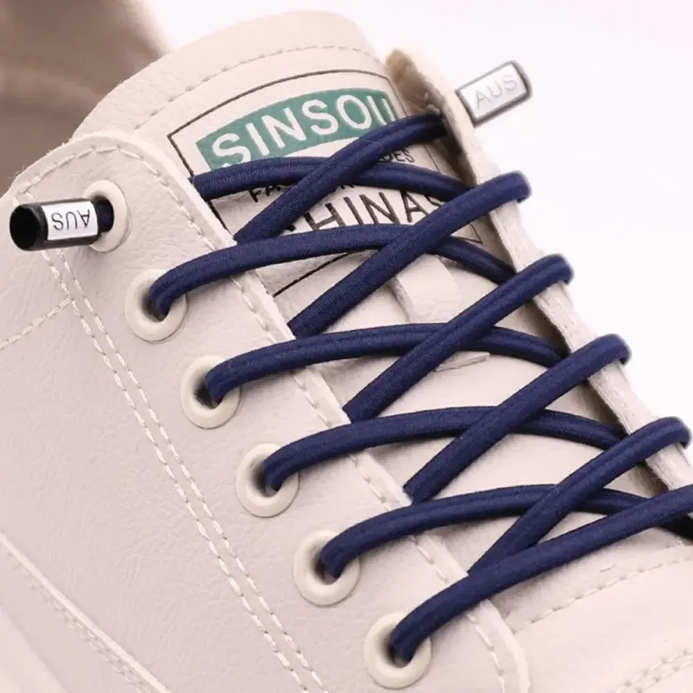 Color: Gold, Length: 100cm - Thickened No Tie Shoelaces Elastic Laces Sneakers Round Shoe Laces Without Ties Kids Adult Quick Shoelace One Size Fits All Shoe