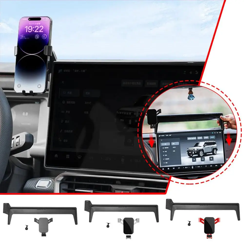 Color Name: Blue, Ships From: CN - 1 mobile phone holder + 1 base For Jetour T2 2023 2024 Car Phone Holder Bracket GPS Stand Mobile Accessories T0B2