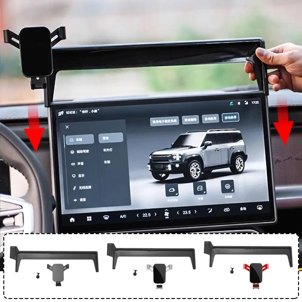 Color Name: Blue, Ships From: CN - 1 mobile phone holder + 1 base For Jetour T2 2023 2024 Car Phone Holder Bracket GPS Stand Mobile Accessories T0B2