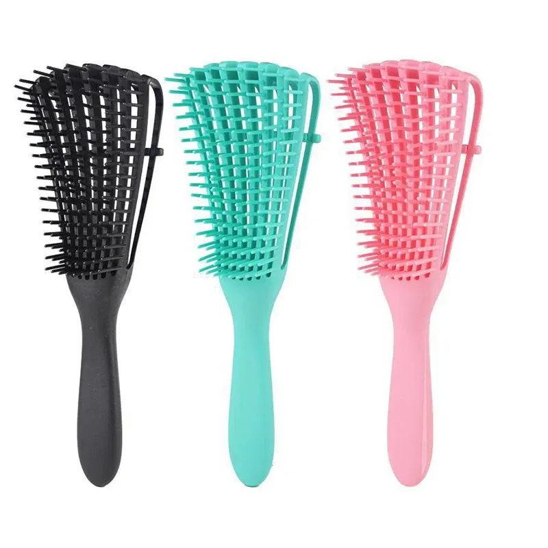 Color: Black - Fluffy Scalp Massage Comb Multi-function Octopus Comb Hairstyle Smooth Hair Ribs Suitable for Curly Hair Brush Hair Styling Tool