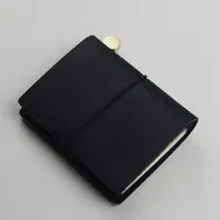 Color: Pink - 1pc Leather Pocket Notebook 60 Blank Inner Pages Note Book for Sketching, Quoting, Notes & Journals