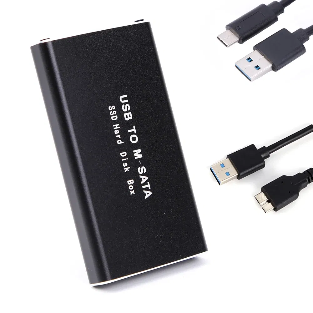 Color: Gold - mSATA to USB 3.1 3.0 SSD Case Enclosure Mini SATA USB Adapter External Solid State Disk Box for 30x50 mSATA HD Hard Disk