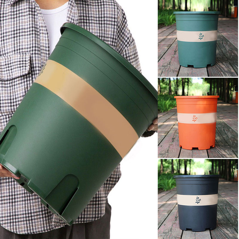 Color: Lavender - Large Round Short Flower Pot Control Root Rose Pot Planting Seedling Thickening Plastic Flower Gallon Pot or Tray Potted Plants