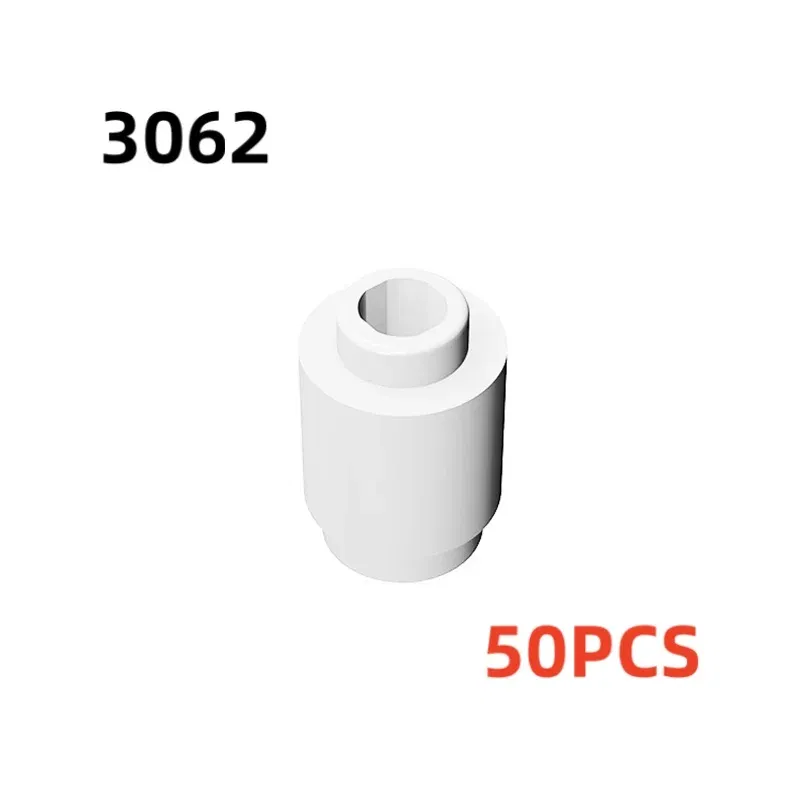 Color: wood - 50PCS 3062b 30068 35390 3062 Accessories 1x1 Cylindrical Brick DIY Buildings? Blocks Educational Toys City Toy