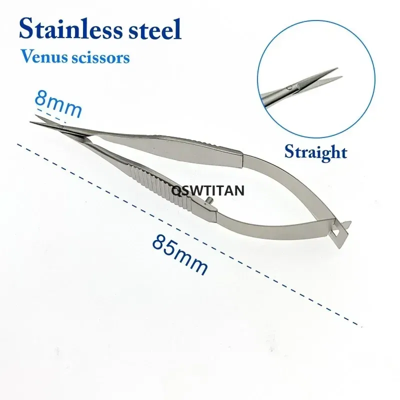 Color: Red - 8.5cm Venus scissors Ophthalmic microsurgery surgical scissors animal experiment tool