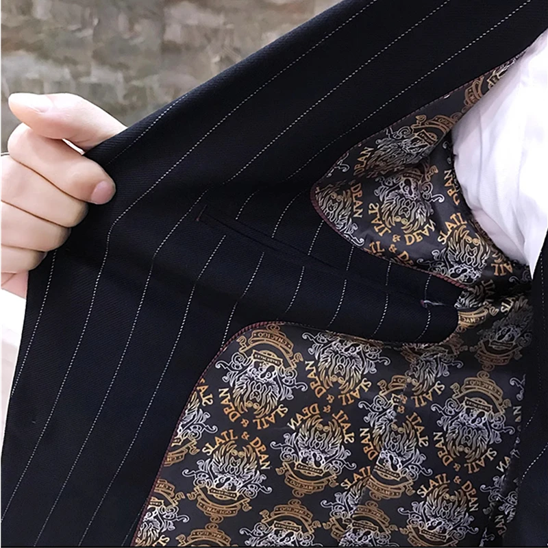 Color: green, Size: 4XL - Gray Men Classic Striped/Checked Suits, Business Office 3 Piece, Asian Size Slim Fit Men Dress Jacket & Pants with Vest, S-4XL