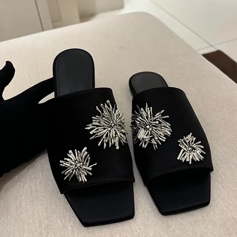 Color: black, Shoe Size: 35 - Women's Summer Shoes Natural Sude Sandals Ladies Genuine Leather Green Black Sandals Fashion Women's Shoes Outer Wear Slippers