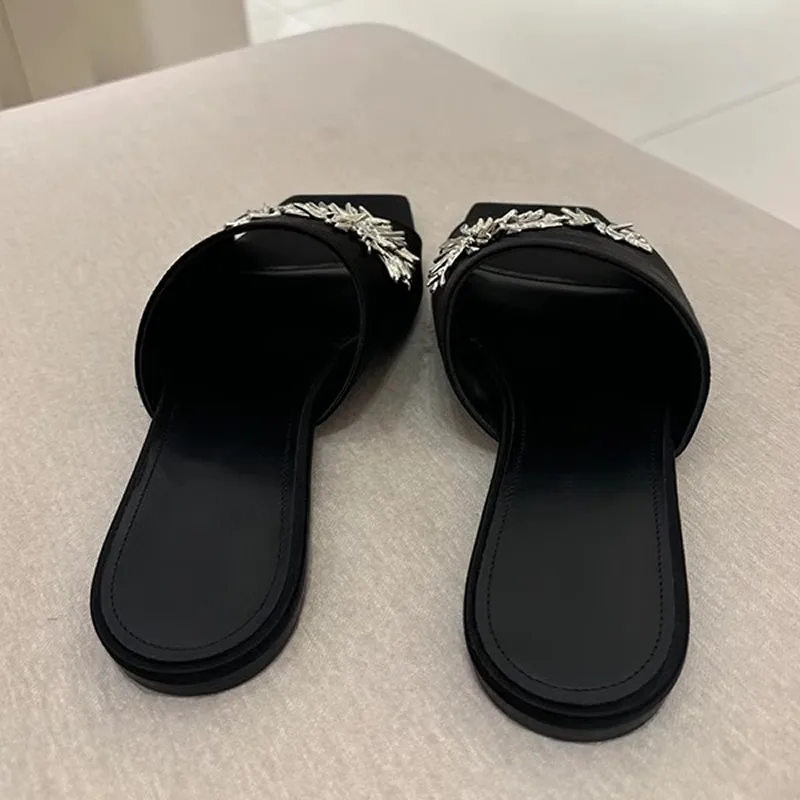 Color: black, Shoe Size: 35 - Women's Summer Shoes Natural Sude Sandals Ladies Genuine Leather Green Black Sandals Fashion Women's Shoes Outer Wear Slippers