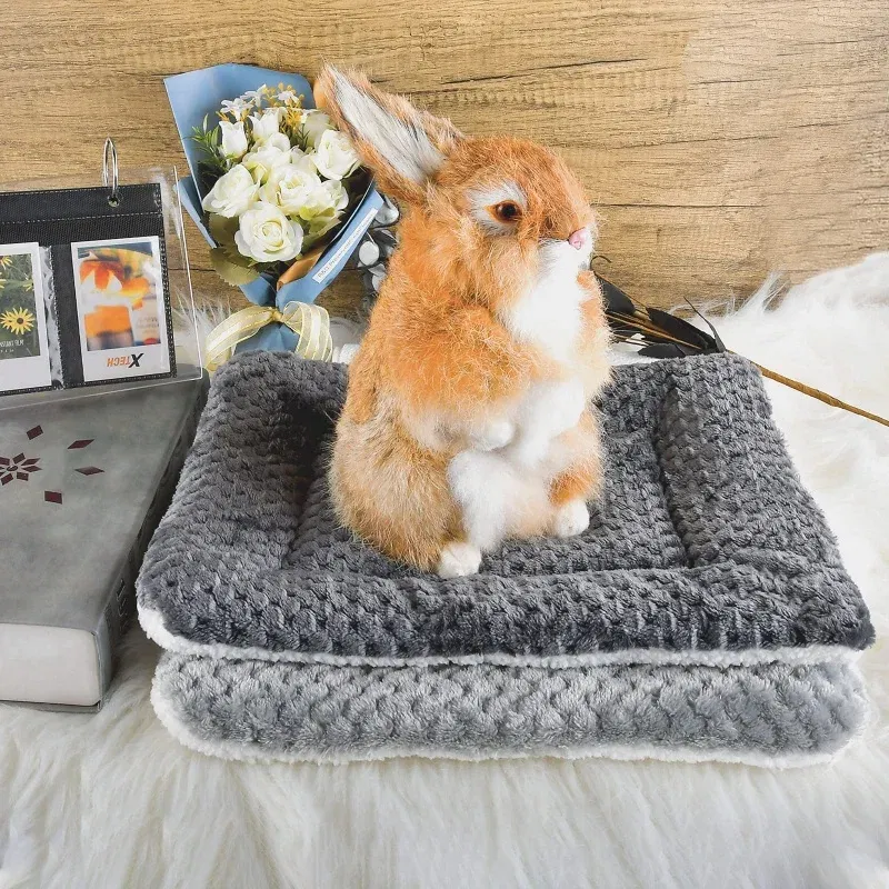 Size: S, Color: Tea Brown - Flannel Thickened Dog Bed Mat Soft Pet Sleeping Mat for Dogs Cats Winter Warm Pet Blanket
