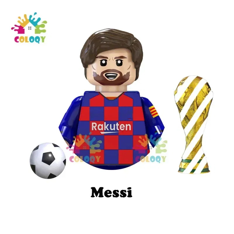 Color: Dark Pink, Ships From: CHINA - Kids Toys World Famous Football Stars Building Blocks Sport Player Mini Action Figures Golden Cup Toys For Boys Christmas Gifts
