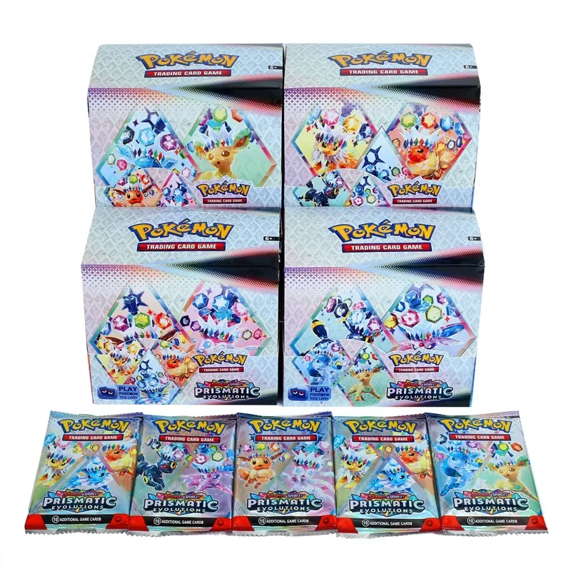 Color: Light Grey - *Prismatic Evolutions 360Pcs Pokemon Card Journey Together Stellar Crown 151 Ultra Prism English Booster Battle Transaction *///