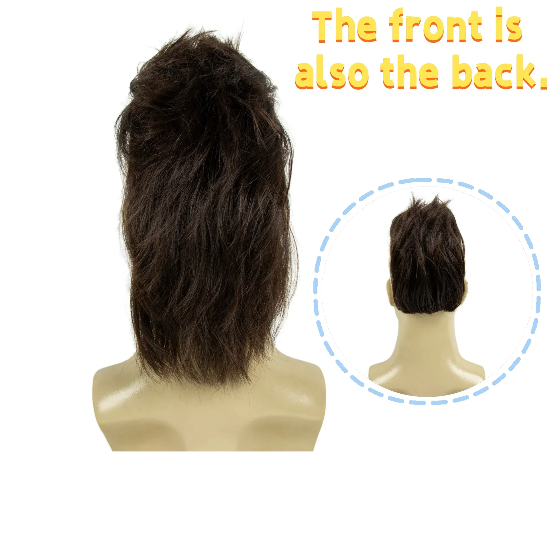 Color: Red, Stretched Length: 6inches - REEWES Men's Mohawk Wig Halloween funny Cosplay Red & Black Short Toupee Piece for Men Synthetic Clip In Hair Accessories Party