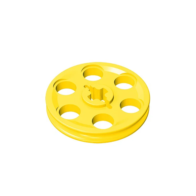Color: Yellow - Buildings Blocks 4185 Wedge Belt Wheel (Pulley) For 2815 Tire High-Tech Wedge Belt Wheel GBC Toy MOC Set