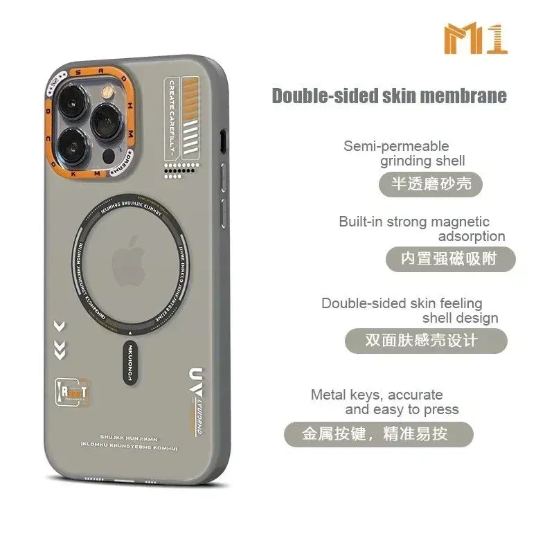 Color: Brown, Material: Silicon - Matte Magnetic Phone Case For iPhone 12 13 14 15 16 Pro Max Megsafe Wireless Charge Frosted Back Metal Lens Frame Buttons Cover