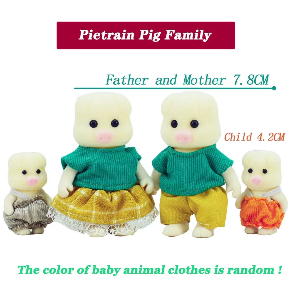 Color: Clear - Simulation Forest Reindeer Family Doll Dollhouse Figures Furniture Set DIY Playset Play House Girls Toys Accessories Xmas Gifts