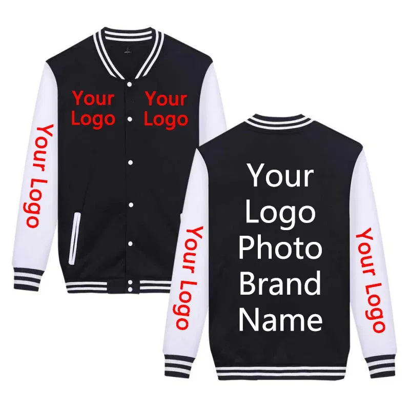 Color: black, Size: L - Customize Your Logo Men Women 2022 Jacket Coat Sweater Long-Sleeved Hoodie Funny Diy Pattern Color Autumn Summer Wintry