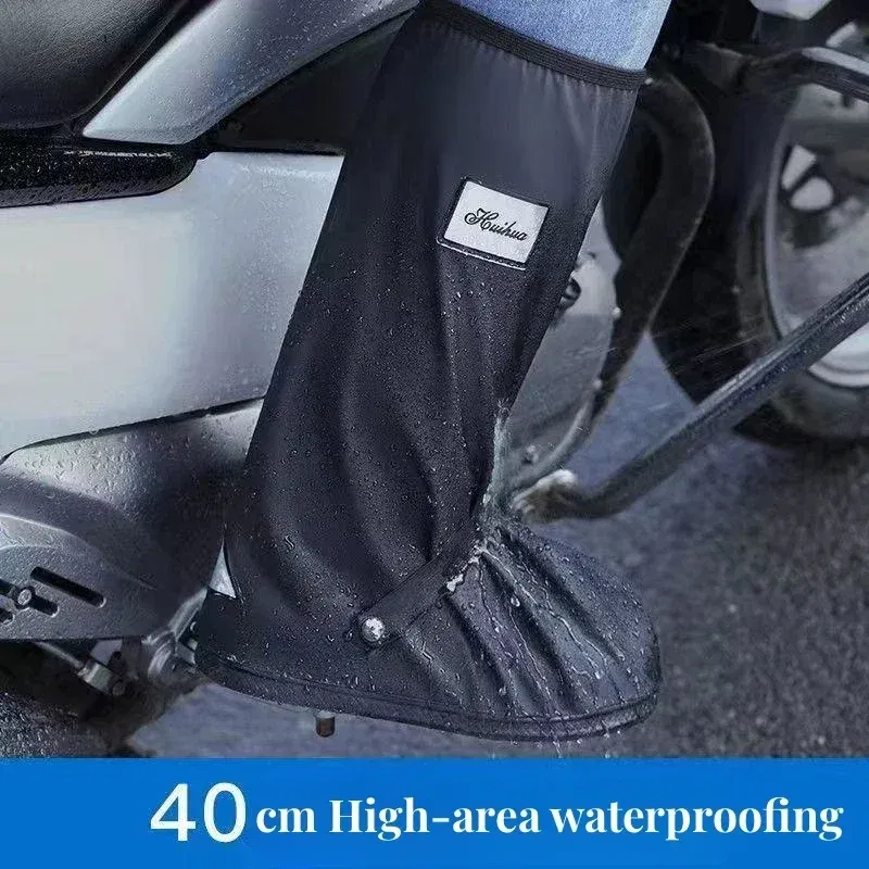 Color: black, Size: S - Recycling rain boot cover anti-slip boot cover Unisex bicycle shoes rain and snow day protective cover
