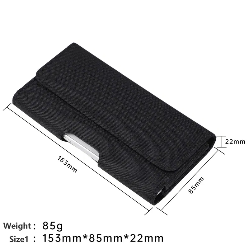 Color: Beige - Universal Casual Phone Pouch Waist Bag For iPhone Samsung Google Smart Phone Case Belt Clip Holster Oxford Cloth Bag Flip Cover