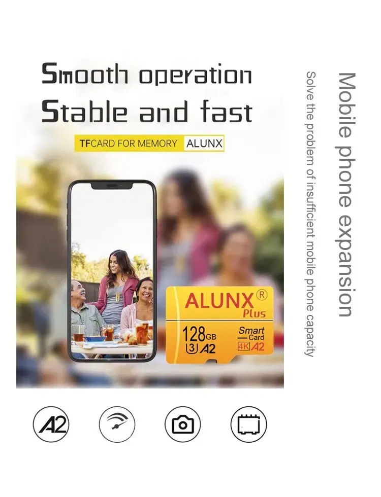Capacity: 64GB - ALUNX 100% Genuine Micro TF SD Card 256G U3 128GB 64GB 32GB Memory Card Flash Class 10 Support Mobile Phones UAV Etc Card Reader