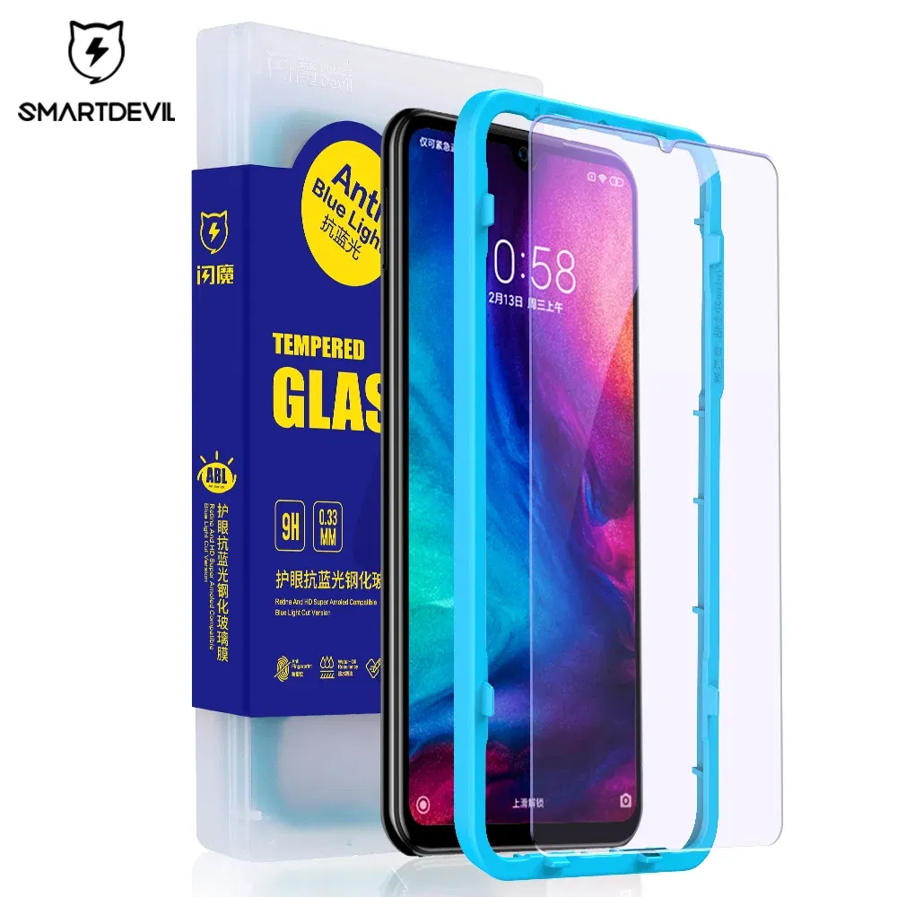 Color: Lucent, Material: pet - SmartDevil Tempered Glass For Redmi Note 9 8 Pro 7 Pro Screen Protector For Redmi 9T 10X 2.5D Curved Anti Blue Light 2 PCS