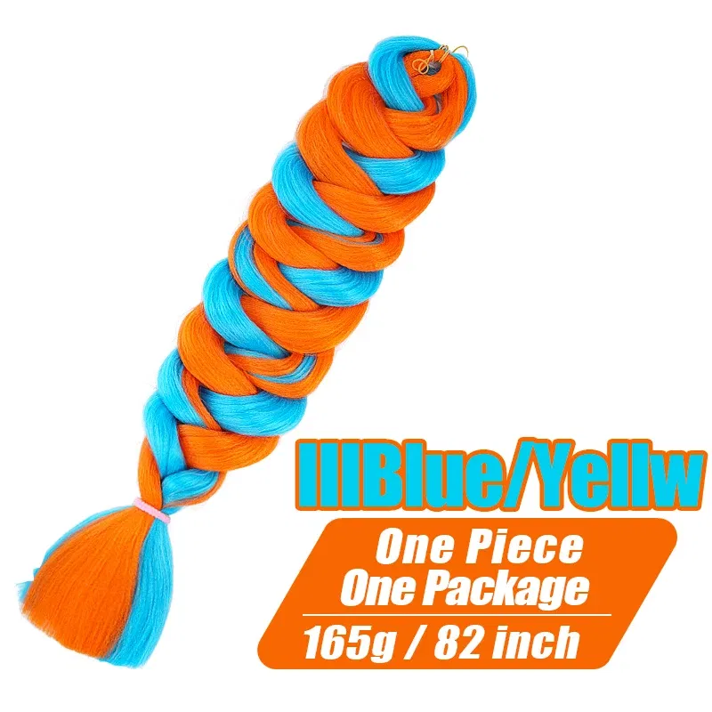 Color: #1B, Stretched Length: 32inches, Ships From: CHINA, Bulk Buy: 3Pcs/Lot - Synthetic Braiding Hair Wholesale 82Inch 165g Ombre Braiding Hair Packs Jumbo Braid Hair For Women DIY Hairstyle Blue Grey