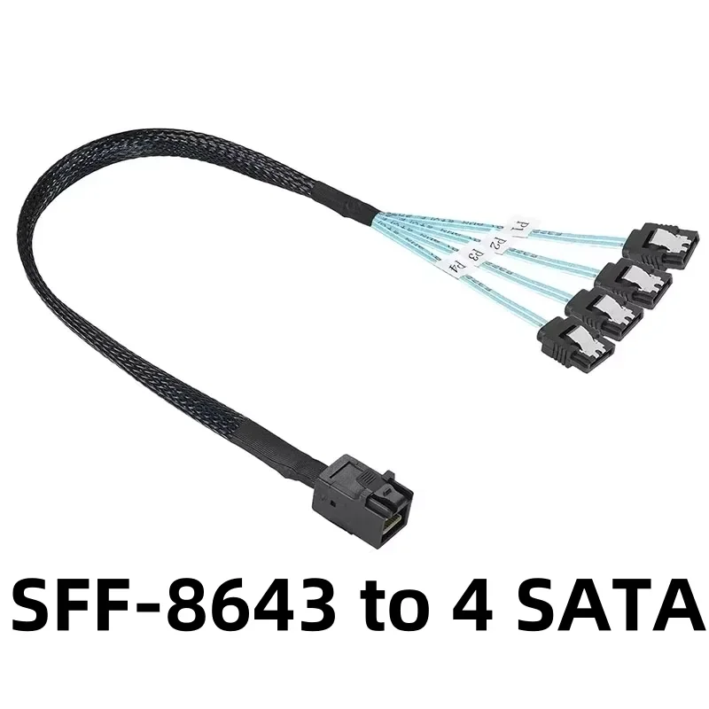 Color: Pink, Cable length: 1m - 0.5M 1M Mini SAS HD SFF-8643 SFF-8087 to SFF-8482 29Pin with 15Pin Power Connector 4xSATA Cable for Hard Drive Controller Server