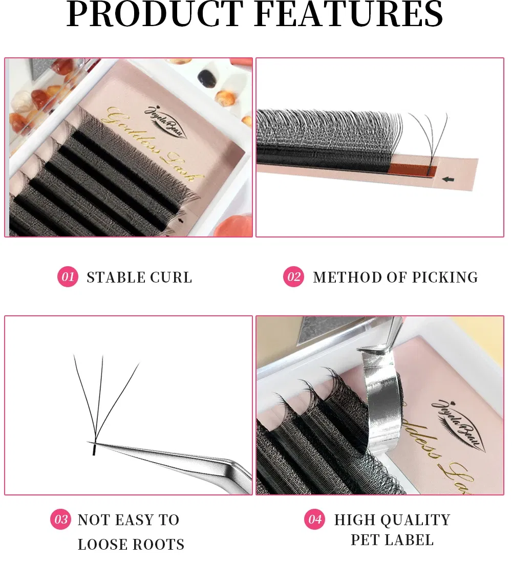 Color: Rose Red, Curl: D, Thickness: 0.07mm, Length: 10mm, Ships From: CHINA - Goddess 3D/4D/5D/6D/7D/8D W Shape lashes 4D Premade Fan Lash Extensions 0.07 C/D Curl Natural Soft High Quality Idividual Lashes