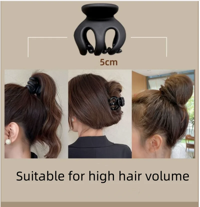 Color: GRAY - Korean Fashion Hight Ponytail Hair Claw Clip Acrylic Small Hair Claws Women Girls Shark Clips Headwear Barrette Hair Accessories