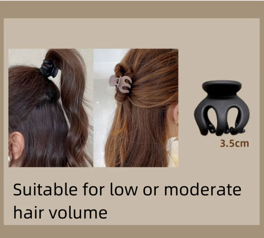 Color: GRAY - Korean Fashion Hight Ponytail Hair Claw Clip Acrylic Small Hair Claws Women Girls Shark Clips Headwear Barrette Hair Accessories