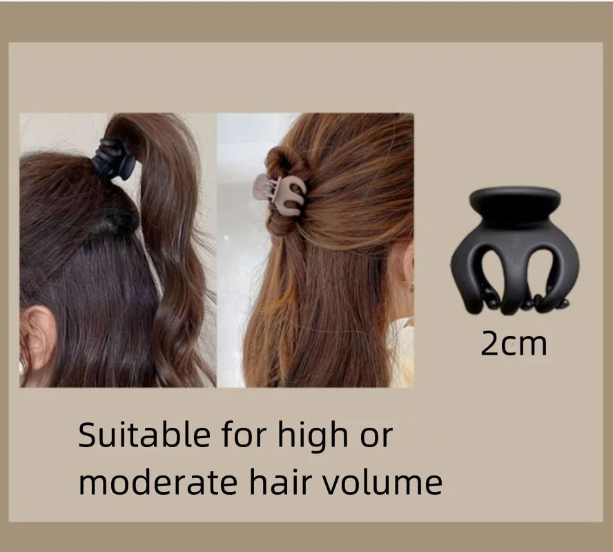 Color: GRAY - Korean Fashion Hight Ponytail Hair Claw Clip Acrylic Small Hair Claws Women Girls Shark Clips Headwear Barrette Hair Accessories