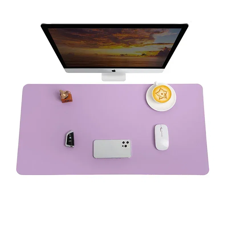 Color: Pink - Large Mouse Pad Extra Big Non-Slip Desk Pad Waterproof PU Leather Desk Table Protector Gaming Mouse Mat for Game Office Work