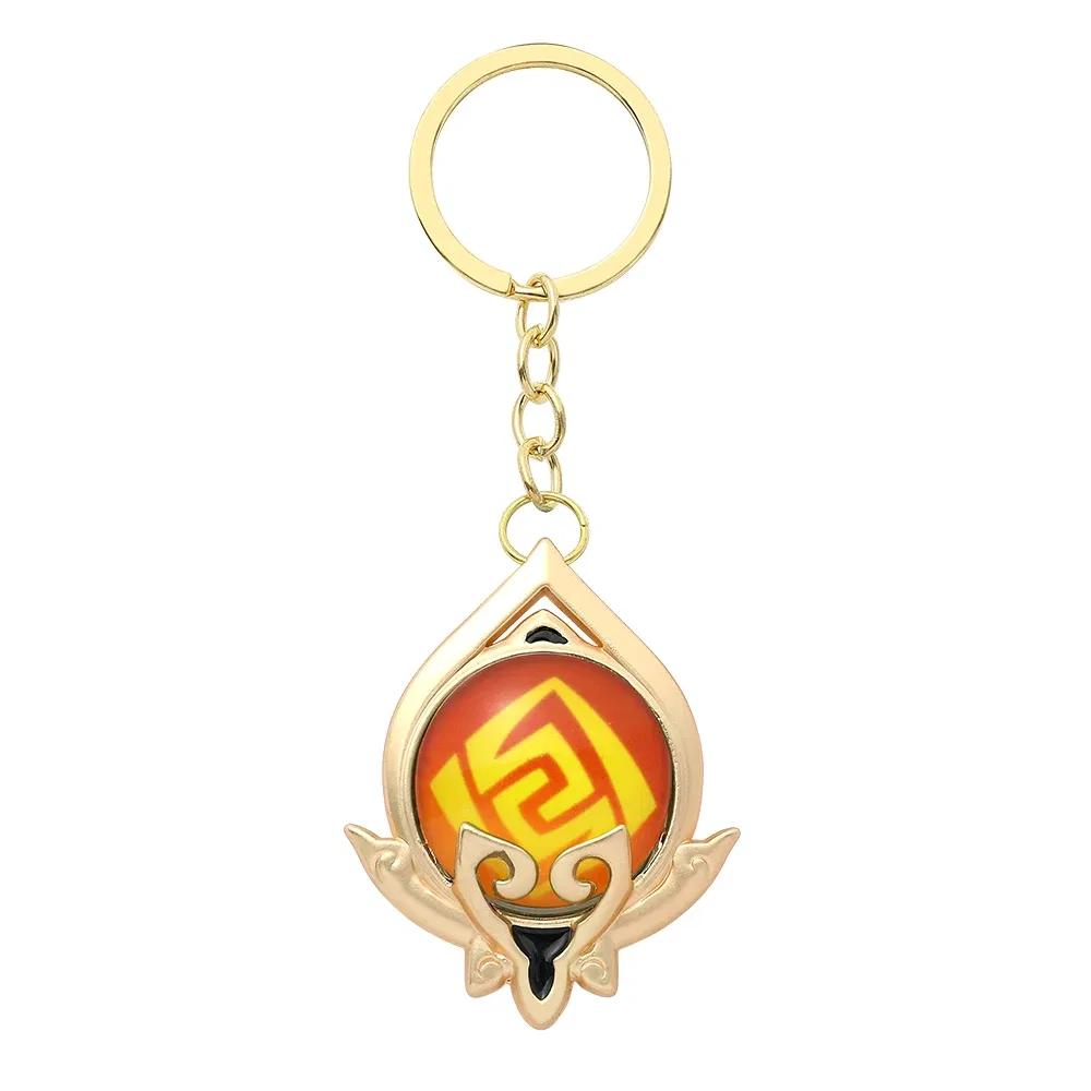 Color: Pink - Genshin Impact Keychain Anime Game Genshi Impact Vision Element God's Eye for Men Key Chain Kids Accessories Key Ring