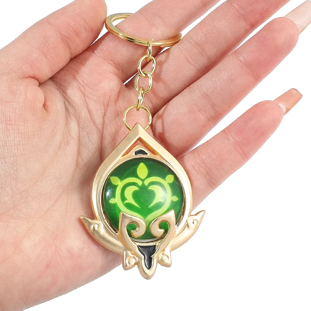 Color: Pink - Genshin Impact Keychain Anime Game Genshi Impact Vision Element God's Eye for Men Key Chain Kids Accessories Key Ring