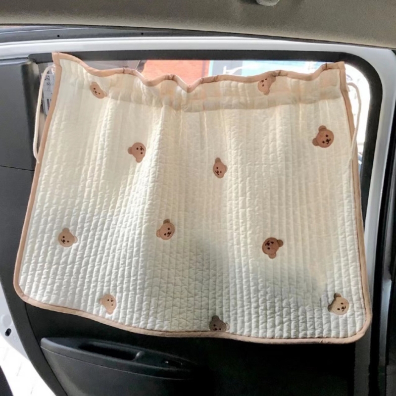 Color: Dark Grey - Car Sunshade Curtain Cute Cartoon Side Window Block Cover Shade UV Protection for Kid Baby- Infant Toddler Drop shipping