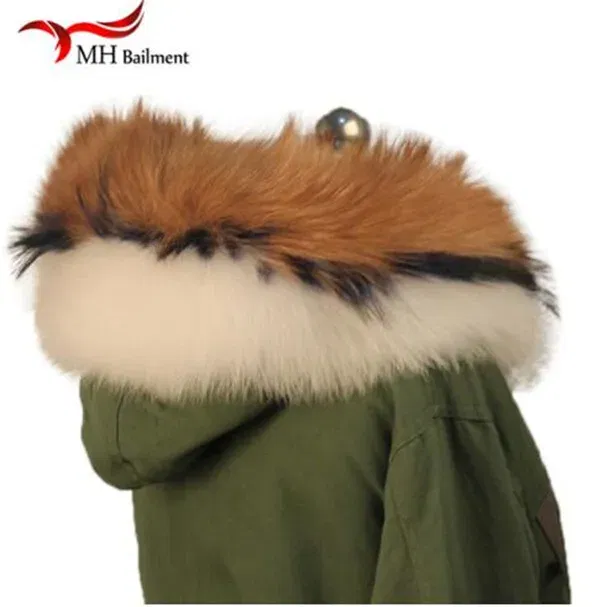 Color: Yellow, Size: S - 100% Real Raccoon Fur Scarf Coat Collar Ladies Winter Luxury Authentic Raccoon Warm Neck Shawl Coat Collar Furry Shawl Women